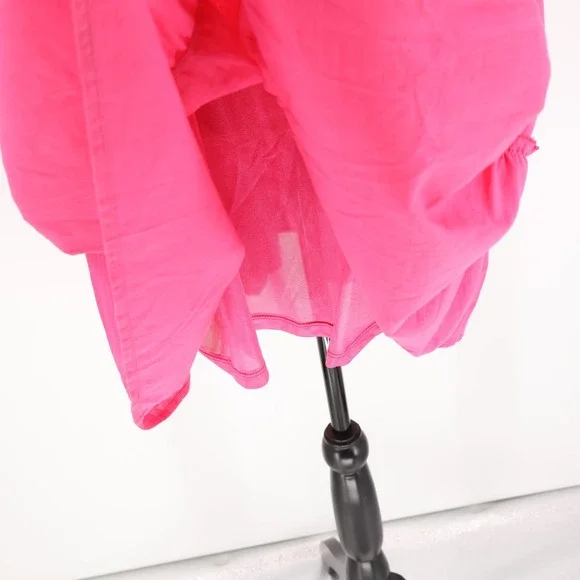 NWT TwentyTen Pink Babydoll Tiered Ruffle Dress Womens Coquette Vacation Size L - Picture 8 of 10